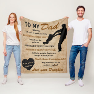 Dad Daughter Father Day Fleece Blanket