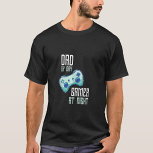 Dad Day Gamer Night Gaming Geek Father Retro Compu T-Shirt