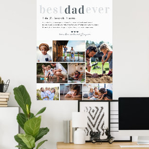 Dad Definition   8 Photo Personalized Poster