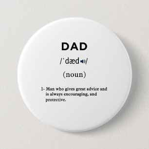 dad definition circle 3 inch round button