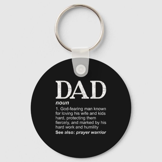 Dad Definition Father's Day Daddy Christian Dad  Keychain (Front)