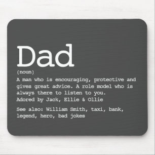 Dad Definition Father's Day Modern Gray Mouse Pad