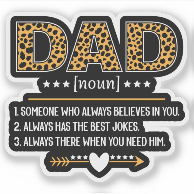 Dad Definition Leopard Print Father's Day Gift (Front)