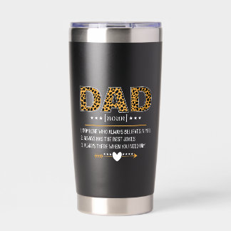 Dad Definition Leopard Print Father's Day Gift Insulated Tumbler