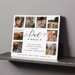 Dad Definition Meaning Fathers Day 8 Photo Collage Plaque<br><div class="desc">Send a beautiful personalized gift to your dad that he'll cherish forever. The plaque is designed like a dictionary definition with "Dad" designed in a beautiful handwritten black script style. Special personalized father's day family photo collage photo block to display your own special family photos and memories. Our design features...</div>