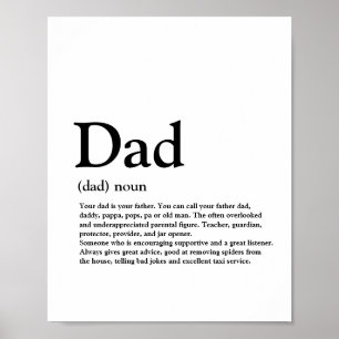 Dad, definition, modern, typography poster