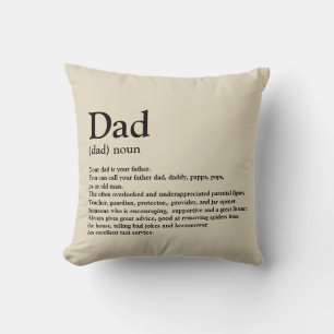 Dad, definition, modern, typography throw pillow