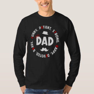 Dad Definition Patient Strong Happy Devoted Fathe T-Shirt