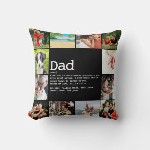 Dad Definition Photo Collage Father's Day Throw Pillow