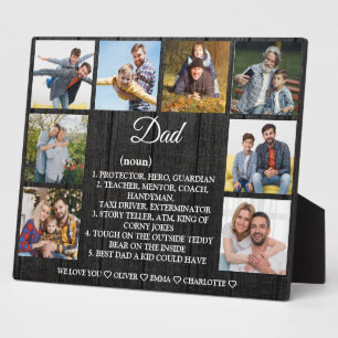 Dad Definition with Custom 8 Photo & Names Plaque