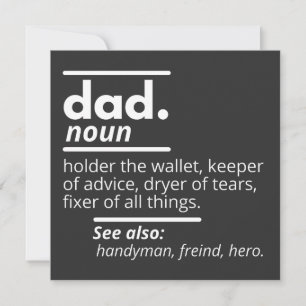 Dad Dictionary Definition - Funny Fathers Day Gift Invitation