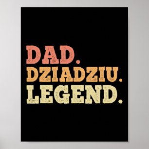 Dad Dziadziu Legend Retro Vintage Funny Legendary Poster