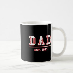 Dad Est. 1975 Softball Fathers Day Birthday Vintag Coffee Mug