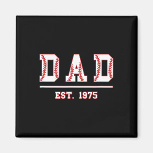 Dad Est. 1975 Softball Fathers Day Birthday Vintag Magnet
