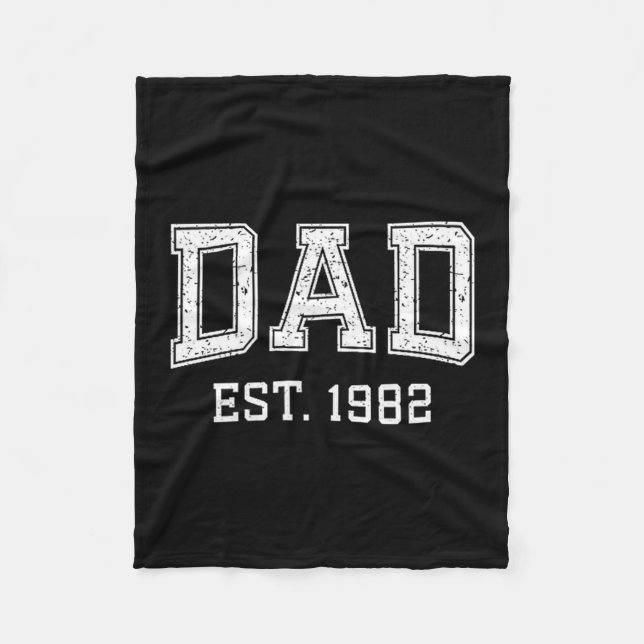 Dad Est 1982 Dad D Fathers Day Ized  Fleece Blanket (Front)
