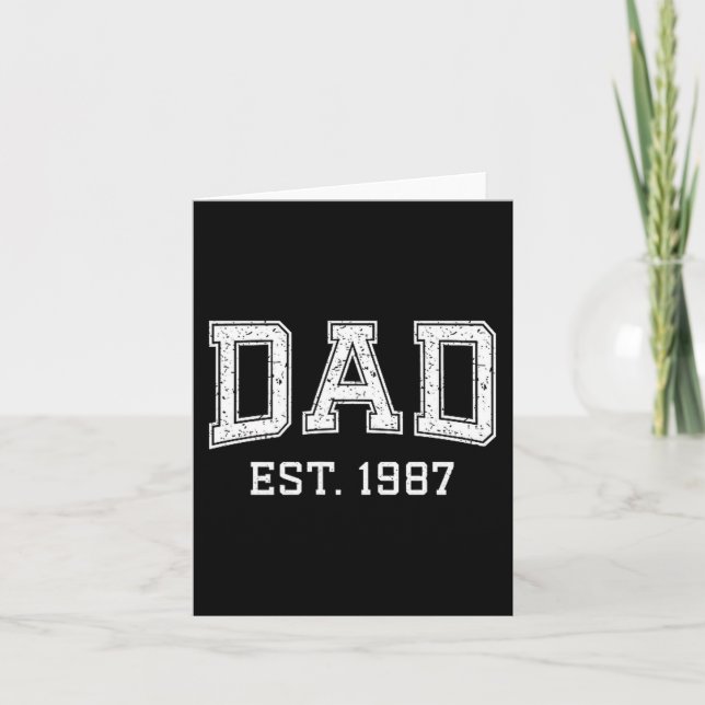 Dad Est 1987 Dad D Fathers Day Ized  Card (Front)