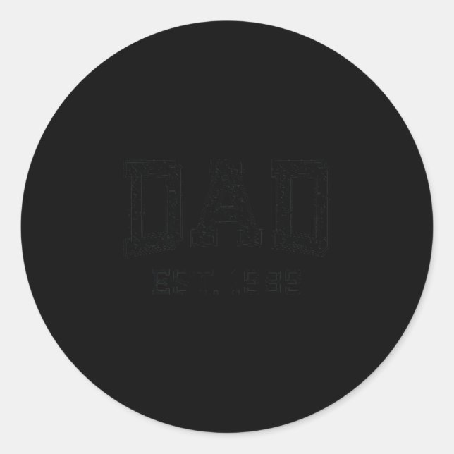 Dad Est 1989 Dad D Husband Father Grandpa  Classic Round Sticker (Front)