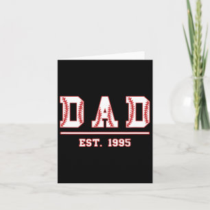 Dad Est. 1995 Softball Fathers Day Birthday Vintag Card