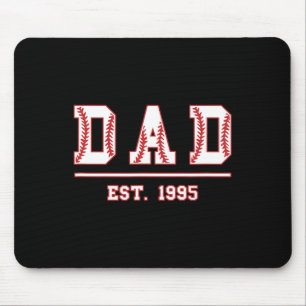 Dad Est. 1995 Softball Fathers Day Birthday Vintag Mouse Pad