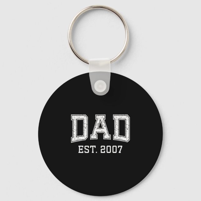 Dad Est 2007 Dad D Fathers Day Ized  Keychain (Front)