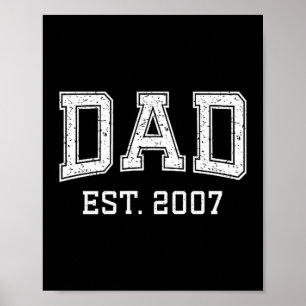 Dad Est 2007 Dad D Fathers Day Ized  Poster