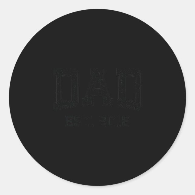 Dad Est 2018 Dad D Husband Father Grandpa  Classic Round Sticker (Front)