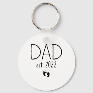 Dad est 2022 new daddy fathers day baby pregnancy keychain