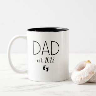 Dad est 2022 new daddy fathers day baby pregnancy Two-Tone coffee mug