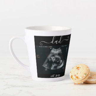 dad est. 2022 With Ultrasound Picture Latte Mug
