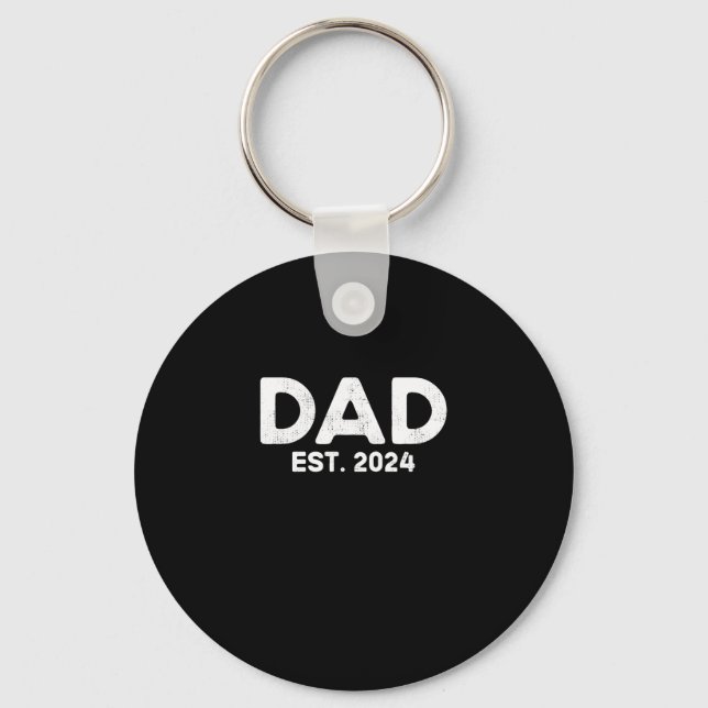DAD Est. 2024, Father to be 2024, New Dad 2024 Keychain (Front)