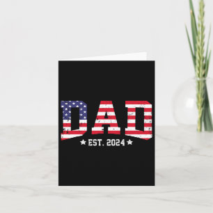 Dad Est 2024 First Fathers Day Promoted To Daddy  Card