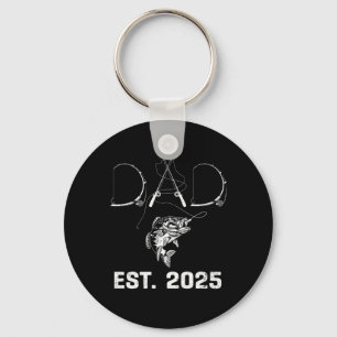 Dad Est 2025 Fishing Dad To Be New Baby Daddy Fath Keychain