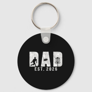 Dad Est 2026 Disc Golf Dad to Be New Baby Daddy Keychain