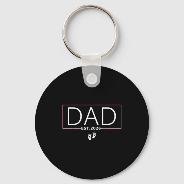 Dad Est. 2026 Expect Baby 2026 Father 2026 New Dad Keychain (Front)