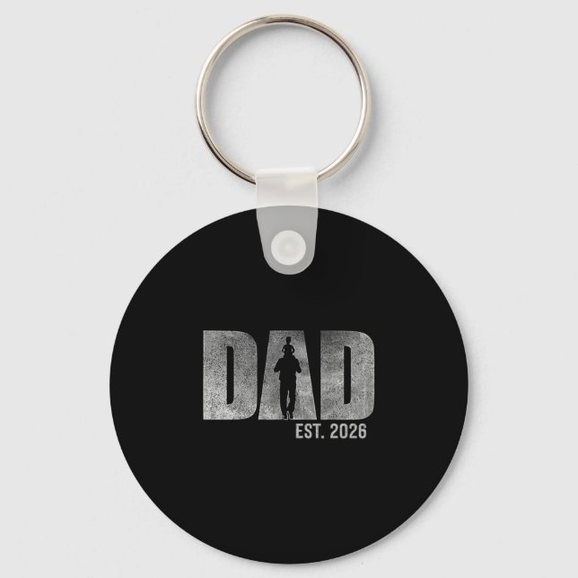 Dad Est. 2026 Father 2026 Loading New Dad 2026  Keychain (Front)