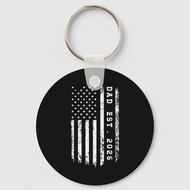 Dad Est. 2026 Promoted To Dad Est 2026 Father 2026 Keychain (Front)