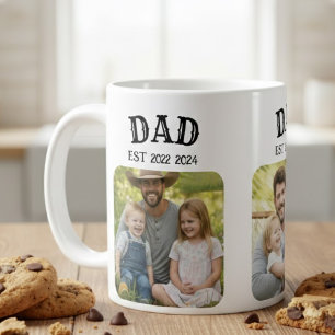 Dad Est 3 Photo Coffee Mug