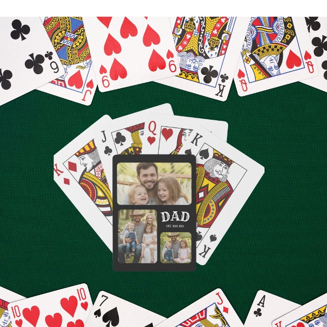 Dad Est 3 Photo Playing Cards (Creator Uploaded)