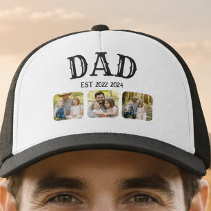 Dad Est 3 Photo Trucker Hat