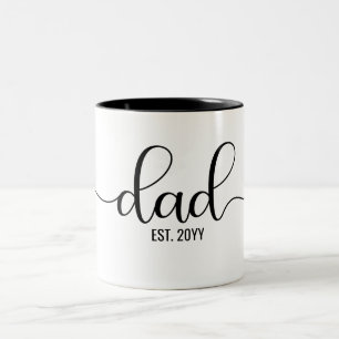 Dad Est, Daddy to be   Elegant New Dad Gifts Two-Tone Coffee Mug
