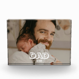 Dad Est Gift New Father Keepsake Photo Block