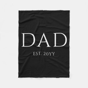 Dad Est Modern New Daddy Promoted To Dad T Shirt Fleece Blanket