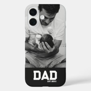 Dad Est Photo Black & White Year Father's Day iPhone 16 Case