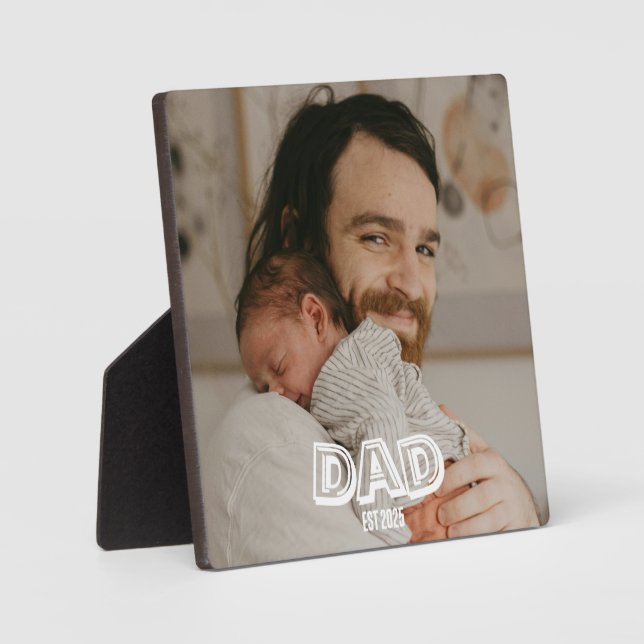 Dad Est Photo Gift Father Keepsake  Plaque (Front)