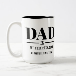 Dad Est. Year Name Number Modern Script Two-Tone Coffee Mug