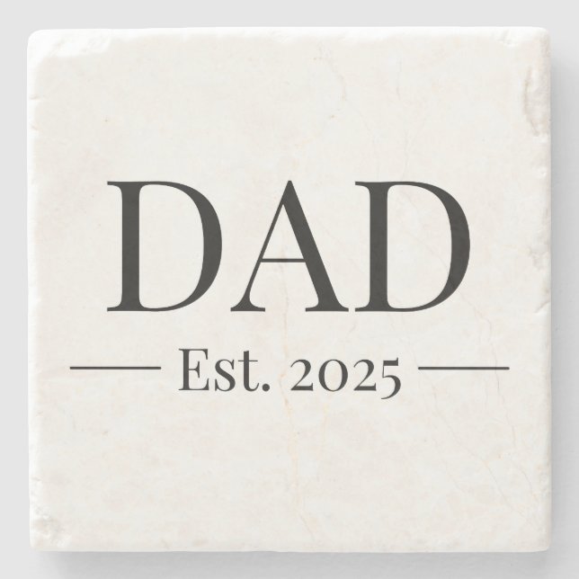 Dad Established 2025 Stone Coaster (Front)