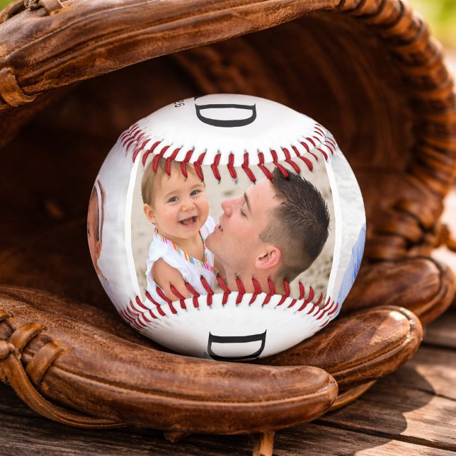 Dad Established 3 Photo Fathers Day Baseball (Creator Uploaded)