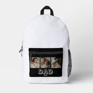 Dad Established 3 Photo Gift Father Keepsake Printed Backpack