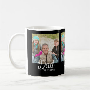 Dad Established Black 3 Photo Coffee Mug