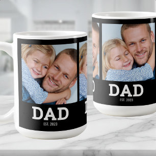 Dad Established Black 3 Photo Coffee Mug